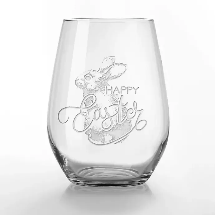 Outlet Kirklands Home Happy Easter Engraved 2-pc. Wine Glass Set Clear