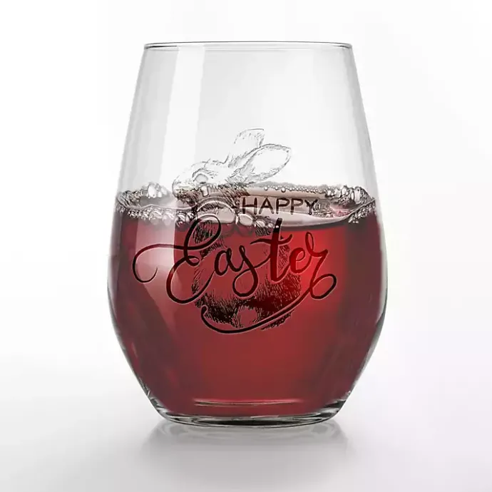 Outlet Kirklands Home Happy Easter Engraved 2-pc. Wine Glass Set Clear
