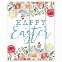 Hot Kirklands Home Happy Easter Floral Tabletop Canvas Art Print