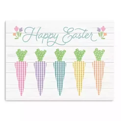 Sale Kirklands Home Happy Easter Plaid Carrots Canvas Art Print