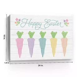 Sale Kirklands Home Happy Easter Plaid Carrots Canvas Art Print