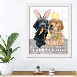 Outlet Kirklands Home Happy Easter Puppies Framed Canvas Art Print Multi