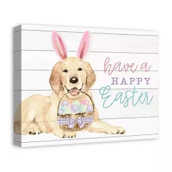 Best Kirklands Home Happy Easter Puppy Canvas Wall Plaque White