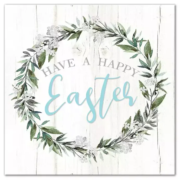 Best Kirklands Home Happy Easter Wreath Canvas Art Print