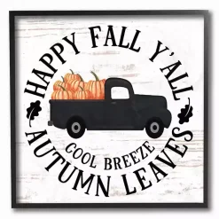 Best Kirklands Home Happy Fall Y'all Pumpkin Truck Framed Wall Plaque