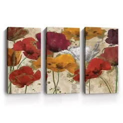 Best Kirklands Home Happy Flowers Canvas Art Prints, Set of 3 Multi