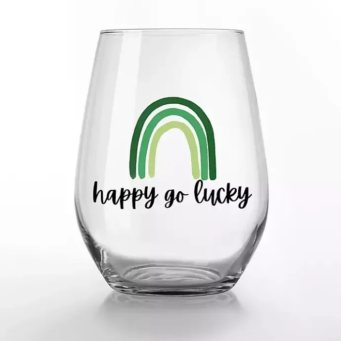 Outlet Kirklands Home Happy Go Lucky Stemless Wine Glasses, Set of 2