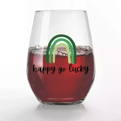 Outlet Kirklands Home Happy Go Lucky Stemless Wine Glasses, Set of 2
