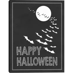 Best Kirklands Home Happy Halloween Bats Canvas Art Print Black