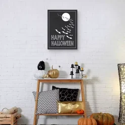 Best Kirklands Home Happy Halloween Bats Canvas Art Print Black