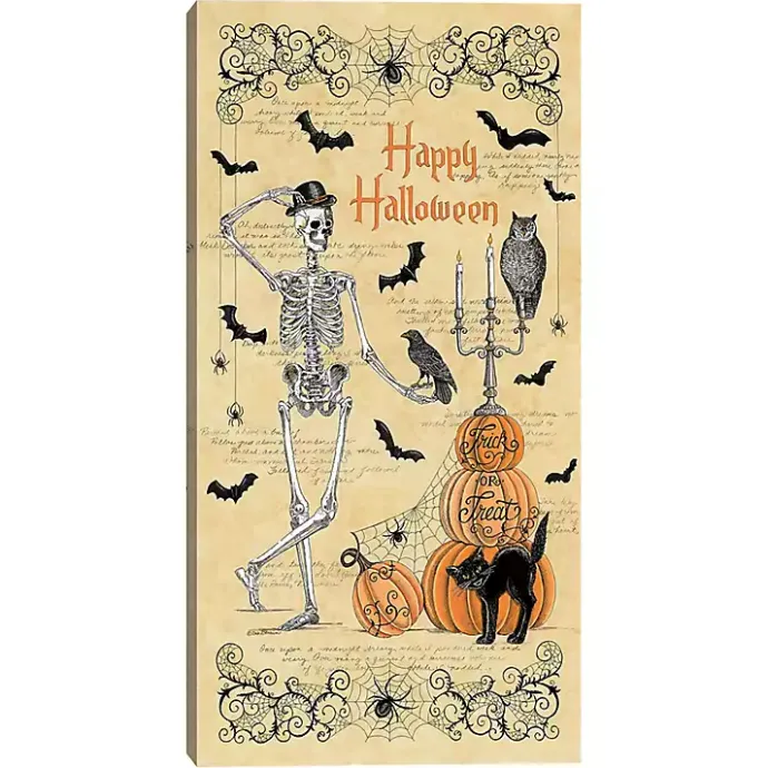 Online Kirklands Home Happy Halloween Dapper Skeleton Canvas Art
