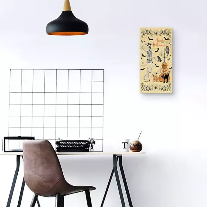 Online Kirklands Home Happy Halloween Dapper Skeleton Canvas Art