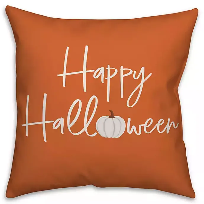 Outlet Kirklands Home Happy Halloween Double Sided Outdoor Pillow Orange