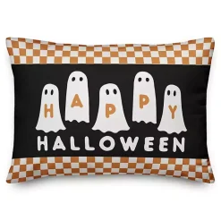 Outlet Kirklands Home Happy Halloween Ghosts Checkered Pillow