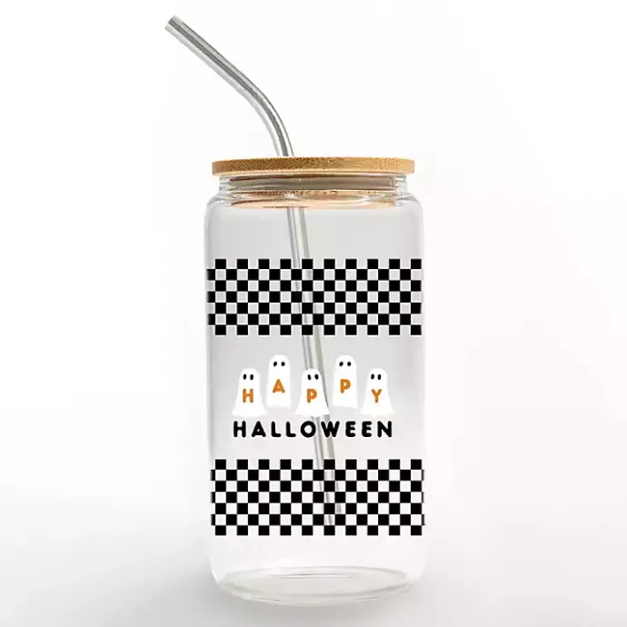 Best Kirklands Home Happy Halloween Ghosts Checkered Halloween Tumbler