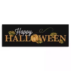 New Kirklands Home Happy Halloween Pumpkin Canvas Wall Plaque