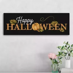 New Kirklands Home Happy Halloween Pumpkin Canvas Wall Plaque