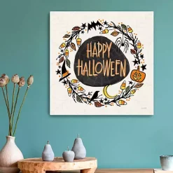 Sale Kirklands Home Happy Halloween Wreath Canvas Art Print
