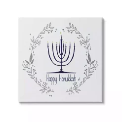 Clearance Kirklands Home Happy Hanukkah Wreath Canvas Art Print