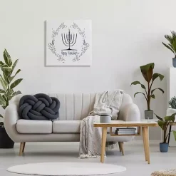 Clearance Kirklands Home Happy Hanukkah Wreath Canvas Art Print