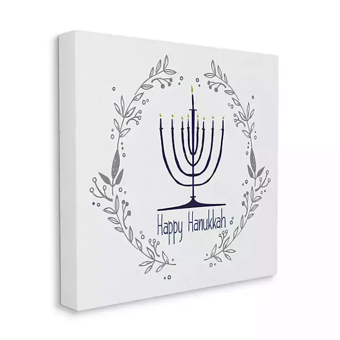 Clearance Kirklands Home Happy Hanukkah Wreath Canvas Art Print