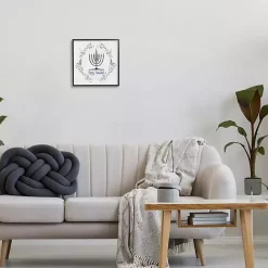 Clearance Kirklands Home Happy Hanukkah Wreath Framed Art Print