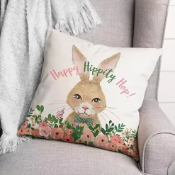 New Kirklands Home Happy Hippity Hop Bunny Indoor/Outdoor Pillow