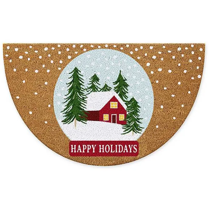 Outlet Kirklands Home Happy Holidays Half Circle Coir Doormat