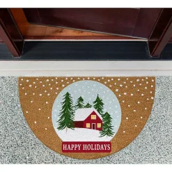 Outlet Kirklands Home Happy Holidays Half Circle Coir Doormat