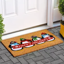 Best Kirklands Home Happy Holidays Penguins Doormat Multi