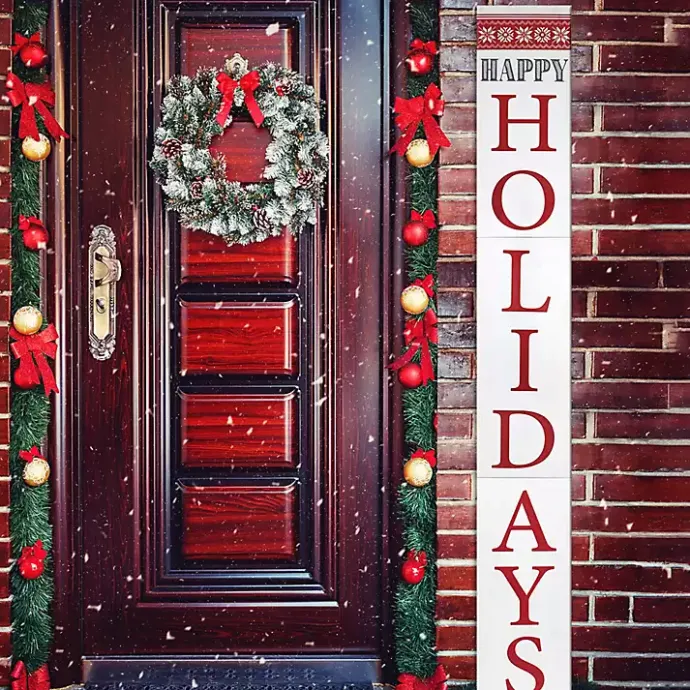 Outlet Kirklands Home Happy Holidays Snowflake Christmas Porch Board