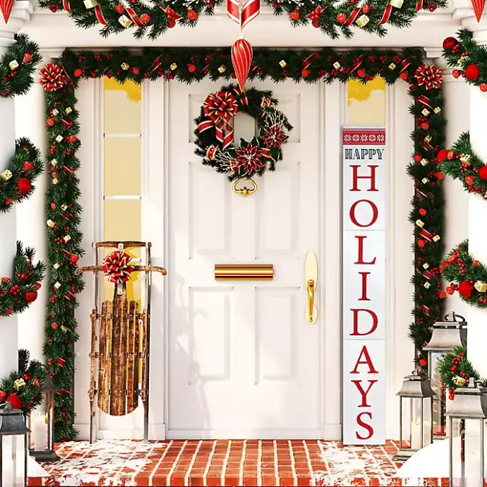 Outlet Kirklands Home Happy Holidays Snowflake Christmas Porch Board