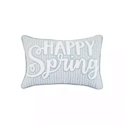 Discount Kirklands Home Happy Spring Blue Striped Lumbar Pillow