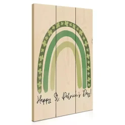 Hot Kirklands Home Happy St. Patrick's Day Rainbow Wood Art Print