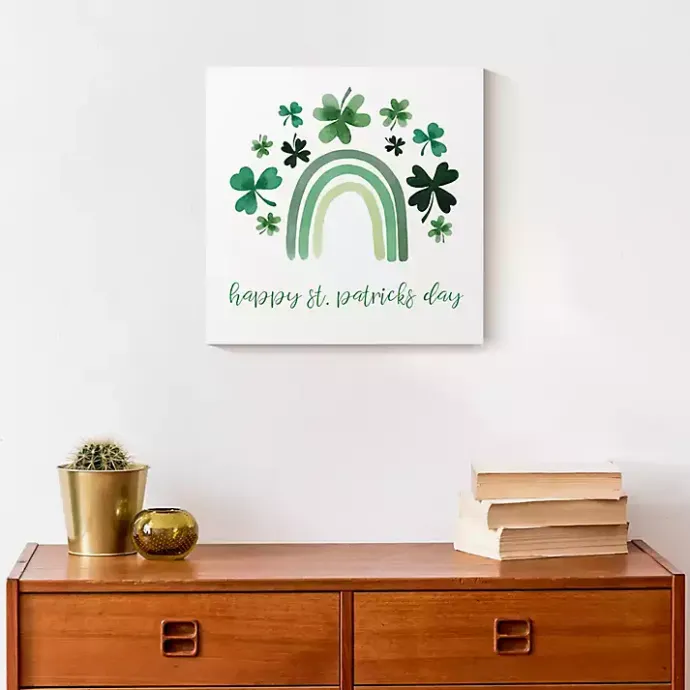 New Kirklands Home Happy St. Patrick's Day Rainbow Canvas Art Print