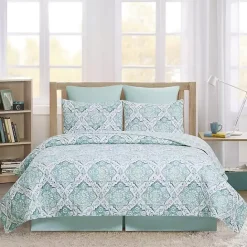 Best Kirklands Home Harlen Mosaic 3-pc. Full/Queen Quilt Set Blue