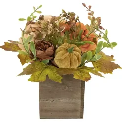 Outlet Kirklands Home Harvest Floral and Pumpkin Arrangement Green