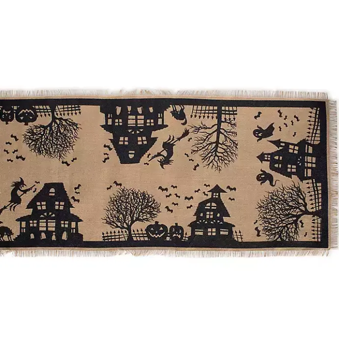 Online Kirklands Home Haunted House Burlap Table Runner