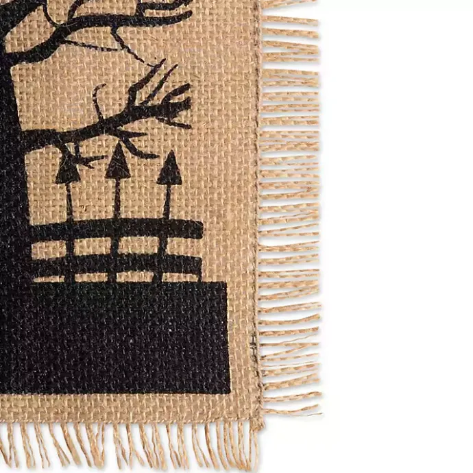 Online Kirklands Home Haunted House Burlap Table Runner