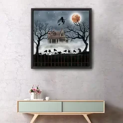 Clearance Kirklands Home Haunted House Flying Canvas Wall Art