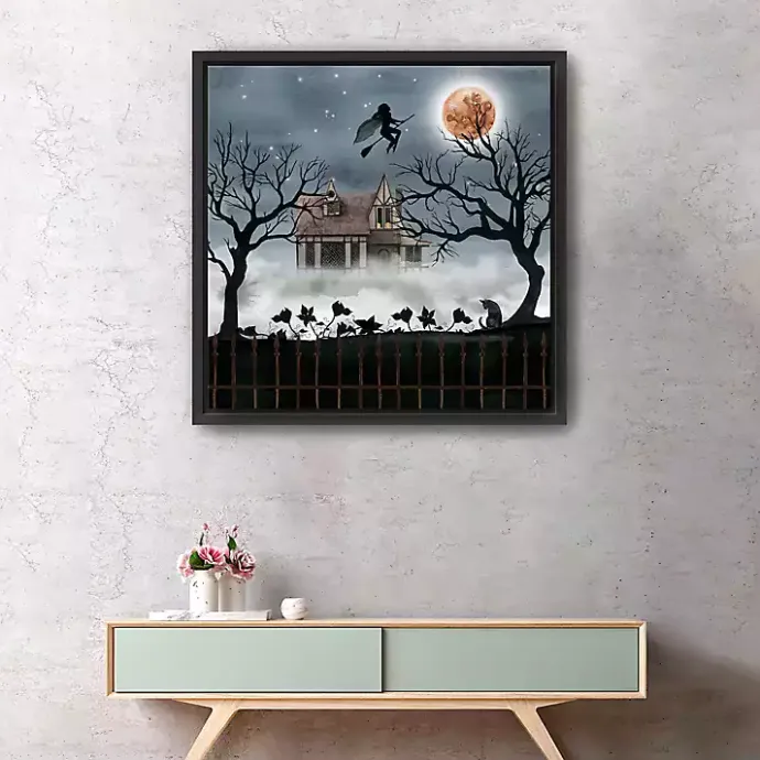 Clearance Kirklands Home Haunted House Flying Canvas Wall Art