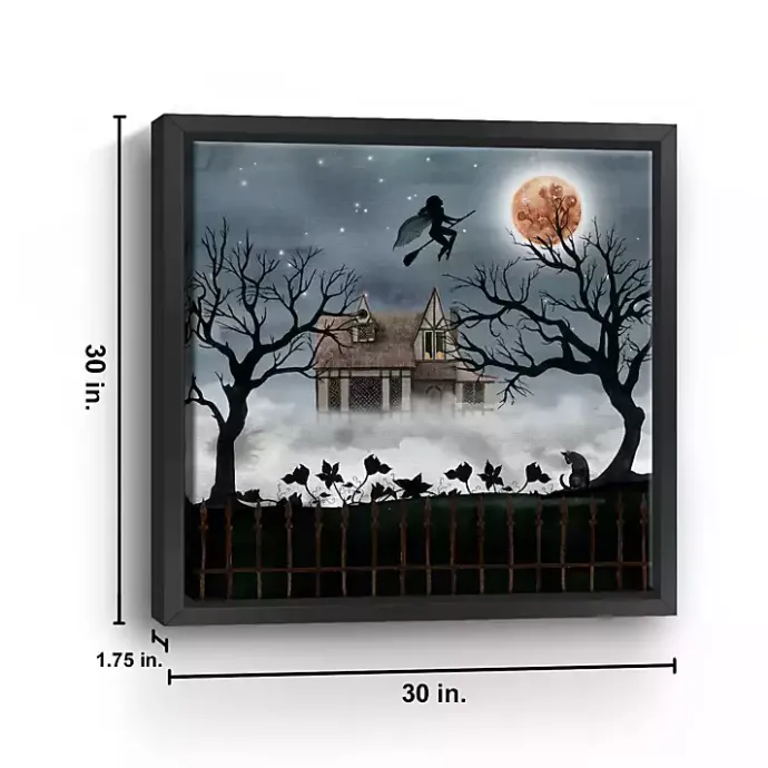 Clearance Kirklands Home Haunted House Flying Canvas Wall Art