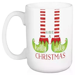 Kirklands Home Have a Holly Jolly Christmas Elf Mugs, Set of 2