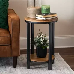 Sale Kirklands Home Hayden Wood and Gunmetal Accent Table