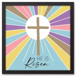 Discount Kirklands Home He is Risen Colorful Framed Canvas Art Print