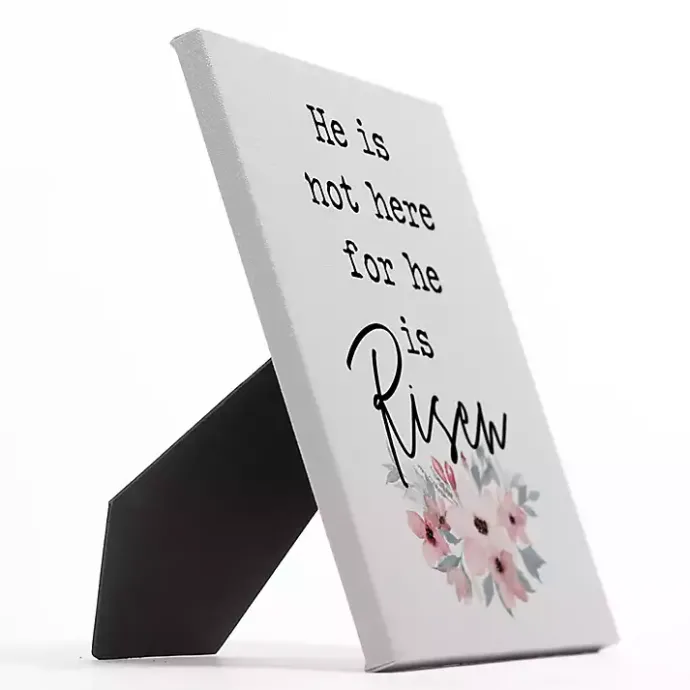 Sale Kirklands Home He is Risen Floral Easel Back Canvas