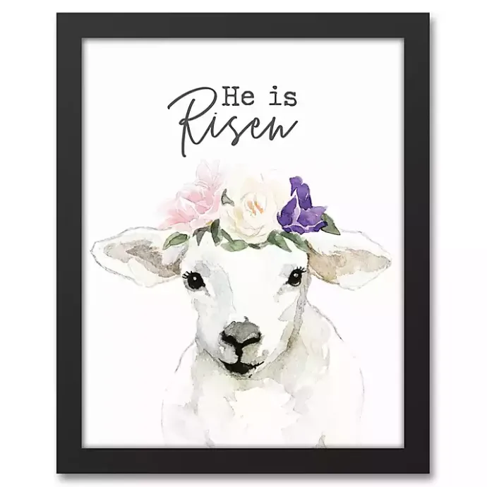 Discount Kirklands Home He is Risen Lamb Framed Canvas Art Print