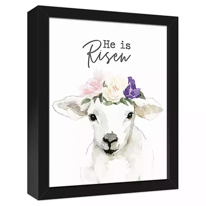 Discount Kirklands Home He is Risen Lamb Framed Canvas Art Print
