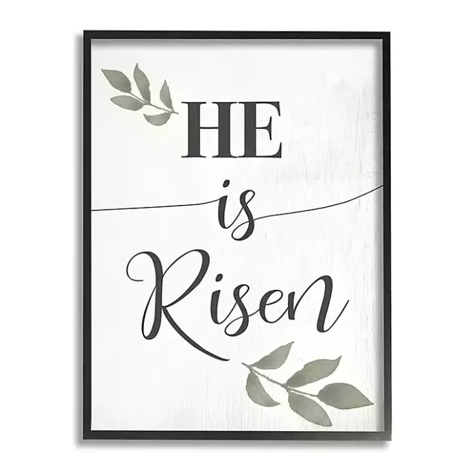 Outlet Kirklands Home He Is Risen Leaves Framed Easter Wall Art