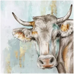 Discount Kirklands Home Headstrong Cow Canvas Art Print